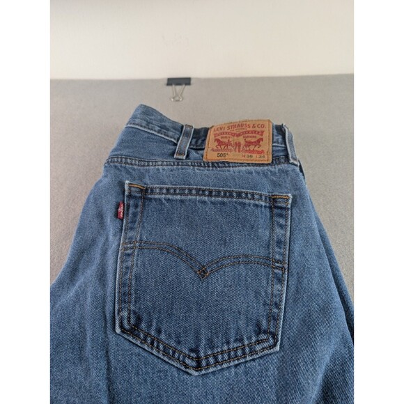 Levis 505 Men Jeans Color is Blue Size W38XL34 Straight Flex - Picture 2 of 16